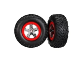 Traxxas koleso 2.2/3.0", disk SCT strieborno-červený, pneu SCT (2)