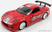 Jada Mazda Dom's Rx-7 2001 - Toretto - Fast & Furious 8 2017 1:32 Červená Stříbrná