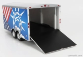 Autoworld Accessories Car Transporter Trailer 2000 1:18 Červená Bílá Modrá
