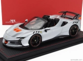 Mr-models Ferrari Sf90 Xx Stradale Spider 2024 - Con Vetrina - With Showcase 1:18 Bianco Artico - Bílá Met Oranžová Černá
