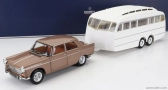 Norev Peugeot 404 With Caravan Roulotte Henon 1965 1:18 Brown Met