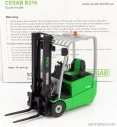 Ros-model Cesab B316 Carrello Elevatore Verticale - Vertical Order Picker 3 Wheels 1:23 Zelená Černá