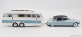 Norev Citroen Ds19 s Roulotte 1960 1:18 modrá biela