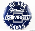 Edicola Príslušenstvo Kovová okrúhla doska - Chevrolet originálne diely 1:1 modrá biela