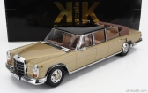 Kk-scale Mercedes benz S-class 600 Pullman (w100) Landaulet Semiconvertible 1964 1:18 Gold Met Black