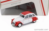Schuco Citroen 2cv 1976 1:64 bielo-červená