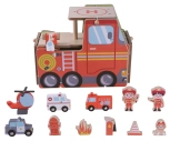 2Kids Toys Dřevěná stanice Hasiči 2 v 1