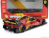 Bburago Ferrari 499p 3.0l Turbo V6 Team Ferrari Af Corse N 50 Winner 24h Le Mans 2024 Antonio Fuoco – Miguel Molina – Nicklas Nielsen 1:24 Red
