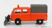 Motor-max Volkswagen T1 Pick-up Double Cabine Spazzaneve - Snowplow 1962 1:24 Orange