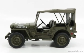 Welly Jeep Willys 1/4 Mb Usa Army Soft-top Closed 1945 1:18 Military Green