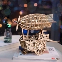 RoboTime 3D drevené mechanické puzzle Fantastická vzducholoď