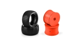 HUDY Pneumatiky a disk zadné 2WD/4WD 1:10 off-road Dirt medium (2 ks), oranžová