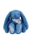 Doudou Plyšový králik so šatkou modrý 35 cm