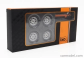 Ixo-models Príslušenstvo Cavalletto Supporto 4x Pneumatici Saab - Kovový nosič so 4x pneumatikami 1:18 Silver Black