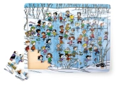 Drevené puzzle s malou nohou Winter 48 dielikov