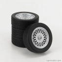 Kk-scale Accessories Sada kol a ráfků 17' pro BMW 3-series Alpina (e30) 1988 1:18