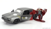 Jada Chevrolet Chevelle Ss 1970 s figúrkou Thora 1:32 sivo červená