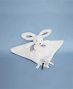 Doudou Darčeková sada modrá - králik so štvorcovou dekou 25 cm