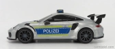 Majorette Porsche 911 991 Gt3 Rs Coupe Polizei 2013 + 911 Gt3 Rs 1/64 Scale 1:16 Stříbrná Modrá