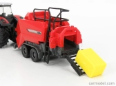Bburago Massey Ferguson 8740S + Baler Lifter Rood