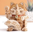 RoboTime drevené 3D puzzle Plutus Cat pre šťastie