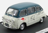 Brumm prom Fiat 600d Multipla 1961 - Overland Austrália - Anglicko 1969 Bruce Thomas - Stuart Harper 1:43 Bielo-zelená