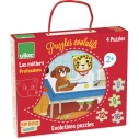 Vilac Dřevěné puzzle Povolání 4 v 1 - poškozený obal