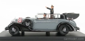 Rio-models Mercedes benz 770k Cabriolet Open 1942 With Hitler And Driver Figures 1:43 Šedá Černá