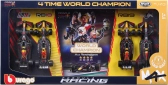 Bburago Red bull Set F1 4x – 4 Time World Champion – Rb16b N 33 Season 2021 – Rb18 N 1 Season 2022 – Rb19 N 1 Season 2023 – Rb20 N 1 Season 2024 Max Verstappen 1:43 matná modrá žltá červená