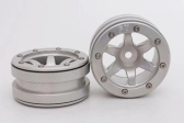 Kovové Beadlock CNC disky 1,9 PT Wave Silver/Silver, 2 ks