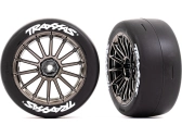 Traxxas koleso 2.0", disk multi-spoke čierny chróm, pneu slick (predné) (2)