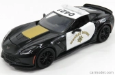 Maisto Chevrolet Corvette Z06 C7 Coupe Highway Patrol Police 2015 1:24 čierna biele zlato