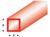 Raboesch profil ASA trubka čtvercová transparentní červená 3x4x330mm (5)