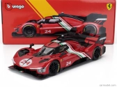 Bburago Ferrari 499p 3.0l Turbo V6 N 24 Modificata 2024 1:18 červená žltá čierna