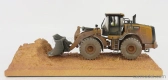 Dm-models Caterpillar Cat966m Ruspa Gommata - Scraper Tractor Weathered Medium Wheel Loader 1:50 Žlutá Černá