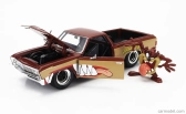 Jada Chevrolet El Camino Pick-up With Tanzmanian Devil Figure Looney Tunes 1967 1:24 2 Tóny Hnědé