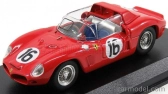 Umelecký model Ferrari Dino 268 Sp Ch. 0798 N 16 24h Le Mans Test 1962 Rodriguez - Bandini - Parkes - Gendebien - Mairesse 1:43 Červená