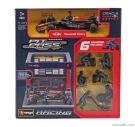 Bburago Red bull F1  Rb19 Diorama Garage Pit-stop Team Oracle Red Bull Racing N 1 World Champion Season 2023 Max Verstappen With Crew Figure And Accessories 1:43 Modrá Žlutá Červená