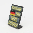 Cartrix Accessories F1 World Champion Plate Pit Board - Benetton B194 Ford Mild Seven N 5 Season 1994 Michael Schumacher 1:43 Grey Black Yellow