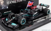 Minichamps Mercedes gp F1 W12 Mercedes M12 Eq Power+ Team Amg Petronas Motorsport Formula One N 44 Winner British Silverstone Gp With Flag 2021 Lewis Hamilton 1:43 Black Green