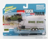 Johnny lightning Hummer H2 With Trailer 2004 1:64 Vojenská Zelená