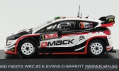 Minipartes Ford england Fiesta Wrc N 3 Winner Rally Wales 2017 E.evans - D.barritt 1:43 Biela čierna červená