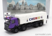 Brekina plast Scania P124.860 Cisterna Chemie 3-assi 1988 1:87 Biela fialová