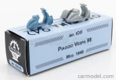 Officina-942 Piaggio Set 2x Vespa 98 + Vespa 98 Sidecar 1946 1:76 svetlomodrá svetlosivá