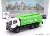 Brekina plast Scania P124.860 Tanker Truck 3-assi 1988 1:87 Zelená Bílá