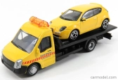 Bburago Mercedes Benz Sprinter Soccorso Stradale s Alfa Romeo Mito 2010 – Carro Attrezzi – Wrecker Road Service 1:43 žltá