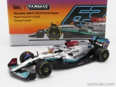 Tarmac Mercedes gp F1 W13e Team Mercedes-amg Petronas F1 N 63 5th Miami Gp 2022 George Russell 1:64 Stříbrná Zelená