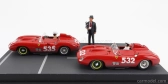 Art-model Ferrari Diorama Set 2x 315s Spider Sn0684 N 535 Winner Mille Miglia 1957 P.taruffi + N 532 2nd Mille Miglia 1957 W.von Trips 1:43 Red