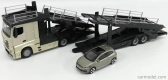Bburago Mercedes benz Actros 2 2545 Truck Car Transporter 2016 + Volkswagen Polo Gti 1:43