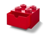 LEGO stolný box 4 so zásuvkou červený